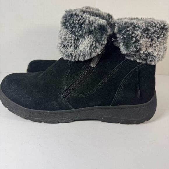 Khombu Women’s Jessica Black Boots with faux fur trim. Size 8 - Picture 4 of 9